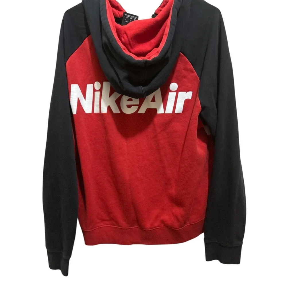 Nike‎ Air Colorblock Zip Up Hoodie Black White Red Men's Size Large